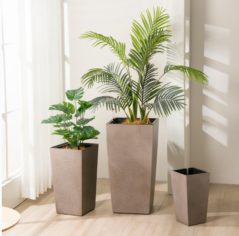 7003 創意不規則三角形烤漆客廳大門租擺懶人自吸水澆灌花盆